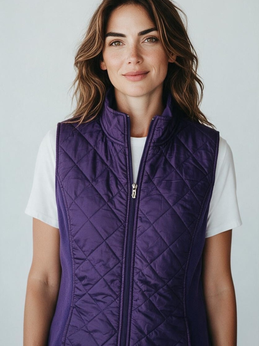 made for life Quilted Violet Zip-Up Vest